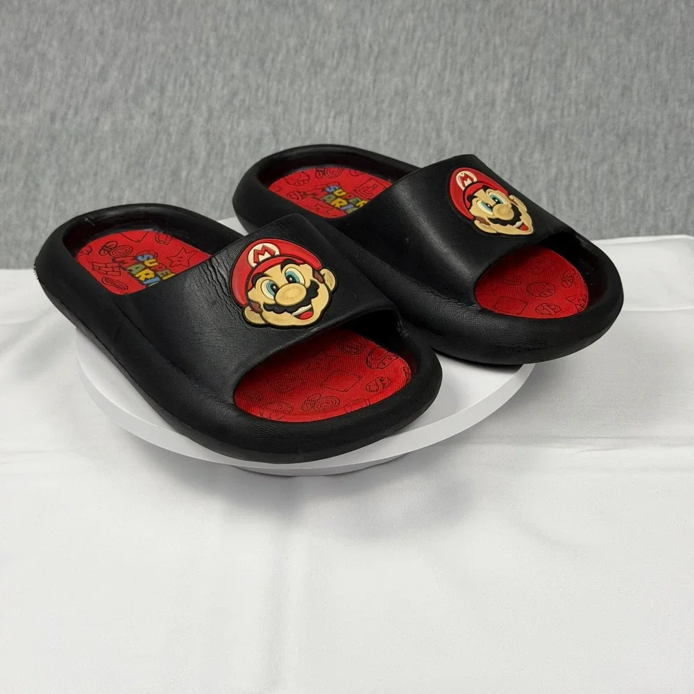 2 For 8 Dollars SALE Kids Black and Red Mario Brothers Slide Sandals
